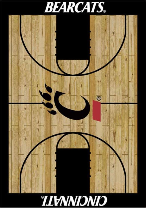Cincinnati Bearcats 6x8 Courtside Interior Rug - Wood