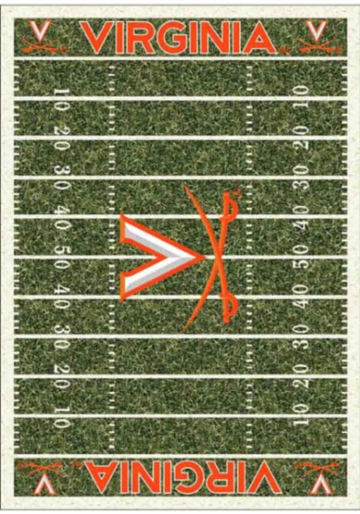 Virginia Cavaliers 4x6 Homefield Interior Rug - Orange