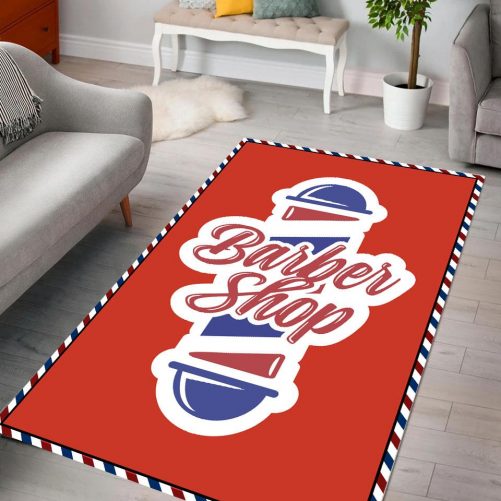 Barber Rug Barber Shop Barber Pole Red Background Full Size