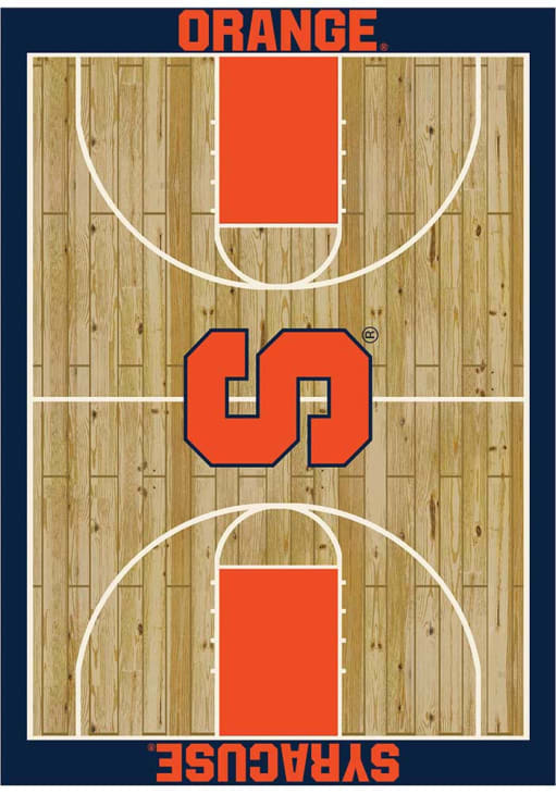 Syracuse Orange 8x11 Courtside Interior Rug - Wood