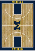 Michigan Wolverines 8x11 Courtside Interior Rug - Blue