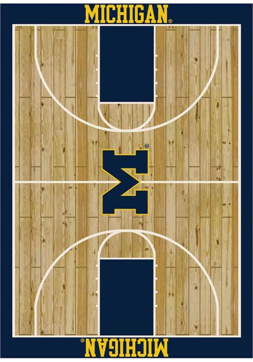 Michigan Wolverines 8x11 Courtside Interior Rug - Blue