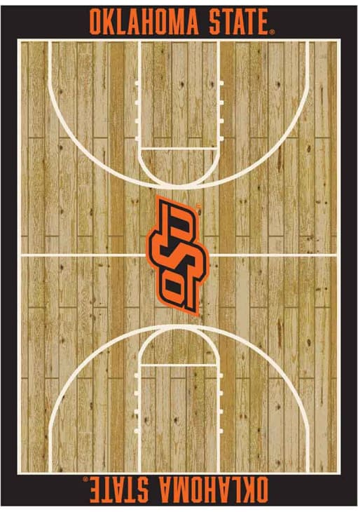 Oklahoma State Cowboys 4x6 Courtside Interior Rug - Wood