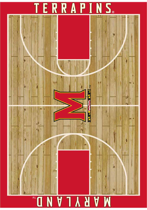 Maryland Terrapins 8x11 Courtside Interior Rug - Wood