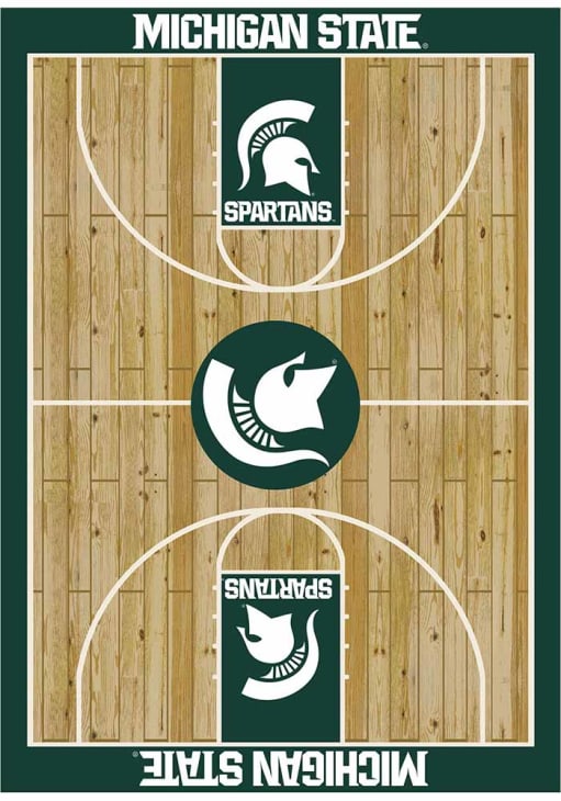 Michigan State Spartans 8x11 Courtside Interior Rug - Ash