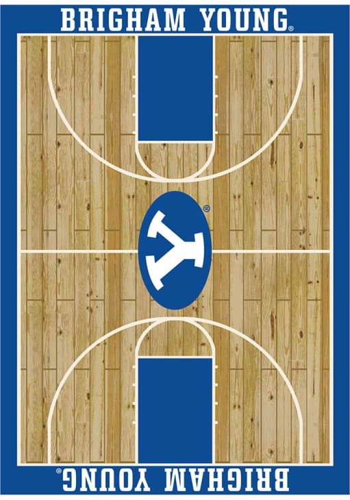 BYU Cougars 8x11 Courtside Interior Rug - Wood
