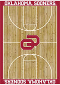 Oklahoma Sooners 8x11 Courtside Interior Rug - Wood
