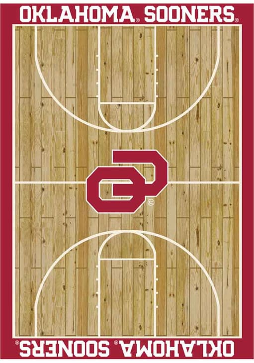 Oklahoma Sooners 8x11 Courtside Interior Rug - Wood