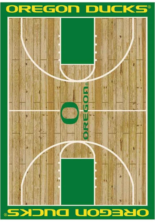 Oregon Ducks 4x6 Courtside Interior Rug - Wood