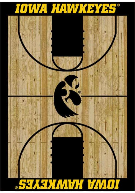 Iowa Hawkeyes 4x6 Courtside Interior Rug - Black