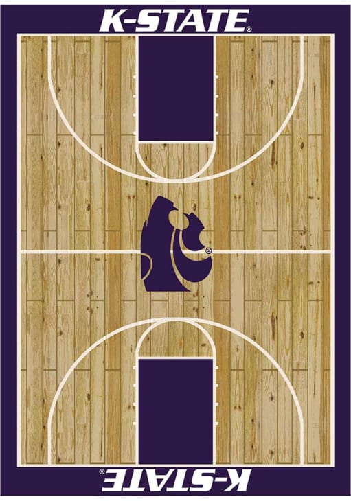 K-State Wildcats 8x11 Courtside Interior Rug - Wood