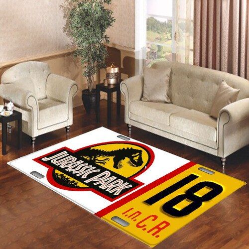 Jurasic Park Jeep License Plate Living Room Carpet Rugs Area Rug For Living Room Bedroom Rug Home Decor TN1607261628