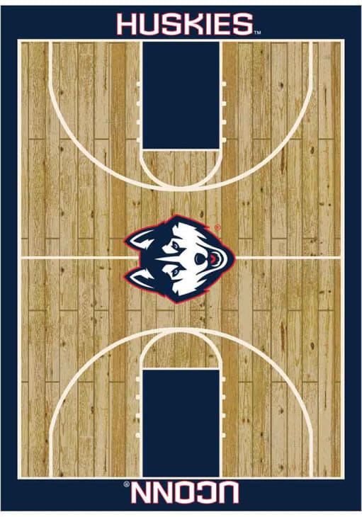 UConn Huskies 4x6 Courtside Interior Rug - Wood