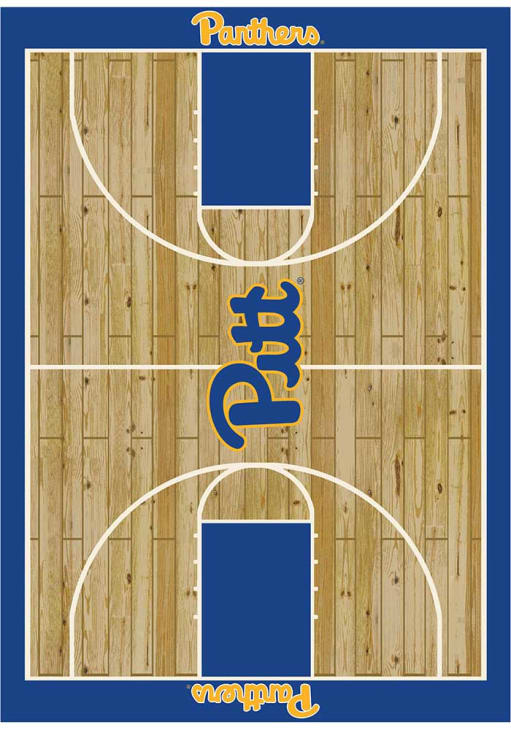 Pitt Panthers 8x11 Courtside Interior Rug - Wood