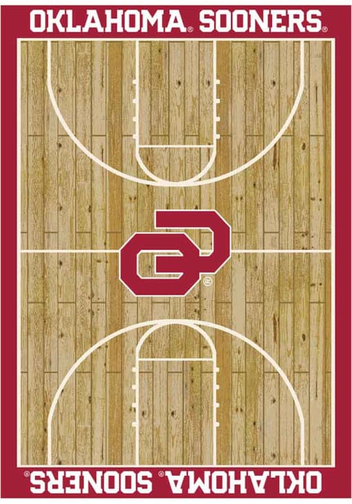 Oklahoma Sooners 4x6 Courtside Interior Rug - Wood