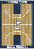 GA Tech Yellow Jackets 4x6 Courtside Interior Rug - Wood