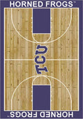 TCU Horned Frogs 4x6 Courtside Interior Rug - Wood