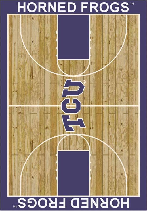 TCU Horned Frogs 4x6 Courtside Interior Rug - Wood