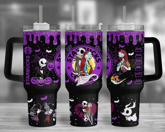 Halloween 40oz Tumbler Wrap Nightmare Before Christmas Design