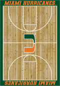 Miami Hurricanes 6x8 Courtside Interior Rug - Wood