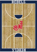 Ole Miss Rebels 8x11 Courtside Interior Rug - Wood