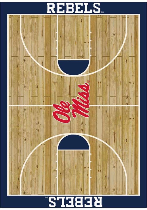 Ole Miss Rebels 8x11 Courtside Interior Rug - Wood