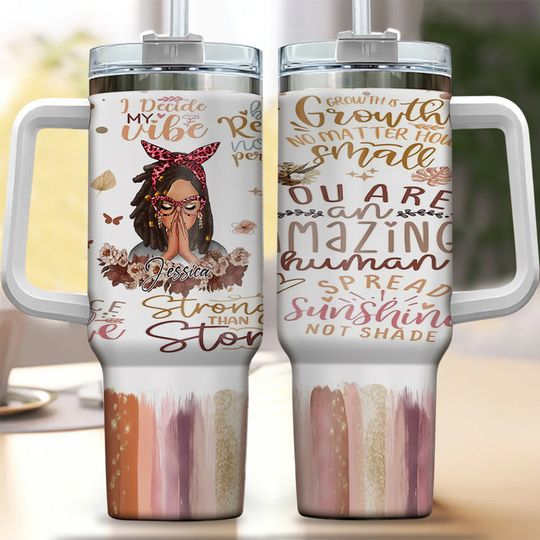 Personalized Black Girl Inspiration 40oz Tumbler