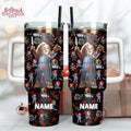 Halloween Chucky 40oz Tumbler, Chucky Doll Tumblers Cups, Child's Play Stainless Steel Tumbler, Tumbler With Straw, Horror Movie Gift