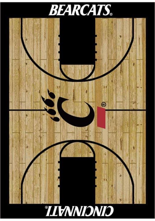 Cincinnati Bearcats 4x6 Courtside Interior Rug - Wood