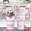 Personalized Elvis Presley 40oz Tumbler With Handle, Rock Legend Fan Gift Cup