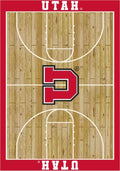 Utah Utes 6x8 Courtside Interior Rug - Wood