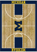 Michigan Wolverines 4x6 Courtside Interior Rug - Blue