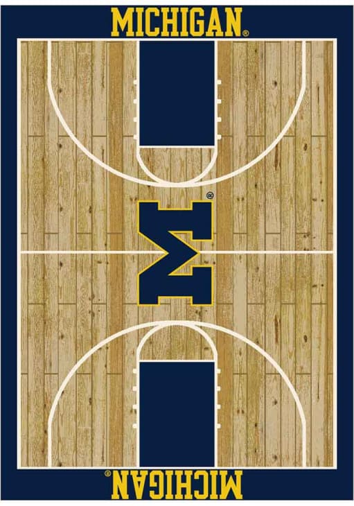 Michigan Wolverines 4x6 Courtside Interior Rug - Blue
