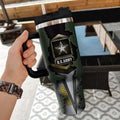 Customized US Military Pride Tumbler 40oz with Handle