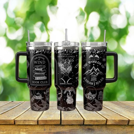 Thorns And Roses Book Engraved Tumbler, City of Starlight Tumbler, Acotar 40oz Tumbler