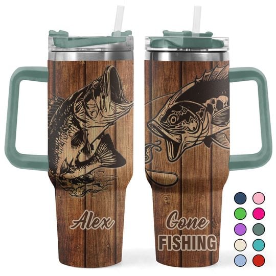 Gone Fishing - Personalized Custom 40oz Tumbler - Retirement Gift For Him, Husband
