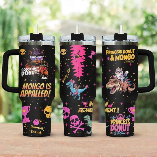 Princess Donut And Mongo 40oz Tumbler, Dungeon Crawler Carl Stainless