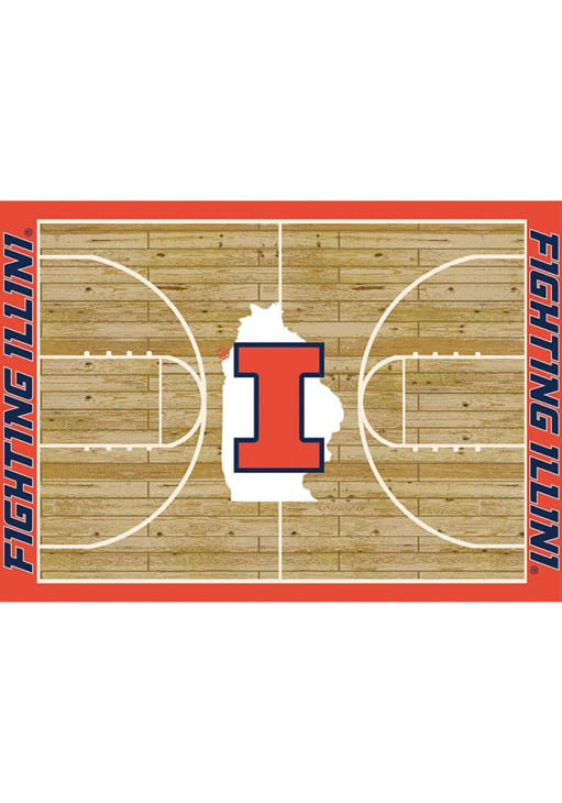 Illinois Fighting Illini 4x6 Courtside Interior Rug - Orange