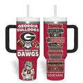 Custom Bulldogs Woof Woof Georgia Fan Gift Insulated Tumbler 40oz With Handle