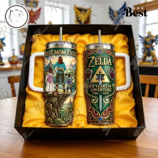 The Legend Of Zelda 40 Years Of Adventure 1986-2026 40oz Tumbler with Handle
