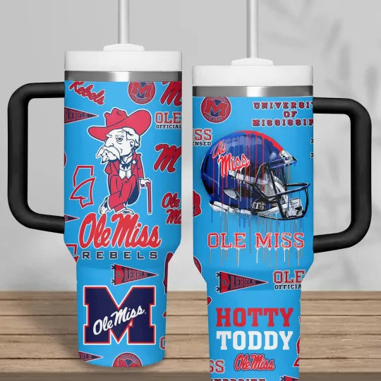 Mississippi College Football Fan Tumbler 40oz With Handle