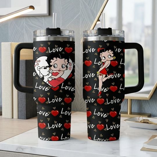 Betty Boop Tumbler 40Oz, Betty Boop Tumbler, Betty Boop Tumbler, Cartoon Coffee Tumbler