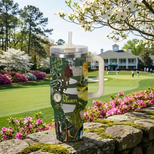 Masters Tournament 2026 Tumbler 40oz with Handle, Augusta National Golf Gift