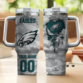 Philadelphia Eagle Custom Name Number 40oz Tumbler Gift For Fan