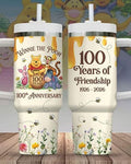 Winniee 100th Anniversary Tumbler 40oz, 100 Years Friendship Tumbler, Family Trip Tumbler Cup