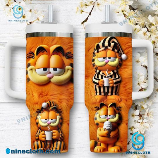 Garfield Cartoon Character 40oz Tumbler With Handle