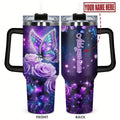 1pc, Personalized 40oz Tumbler with Lid, Butterfly, Custom Name Stainless Steel Water Bottle, Insulated and Durable, Gift for Any Occasion: Birthdays, Holidays, or Special Moments for Family, Friends, Teachers, or Coworkers