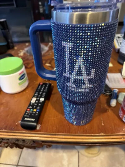 Los Angeles Dodgers 40oz Tumbler Bling Cup - Licensed Product