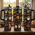 Funny Chicken 40oz Tumbler with Handle and Straw, F-Caw-F Rooster Travel Mug, Humorous Farm Animal Gift for Men and Women