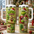 Personalized Grin Baking Tumbler 40oz, Christmas Tumbler, Custom Name Baker Cup, Funny Holiday Baking Gift, Green Lover Gift